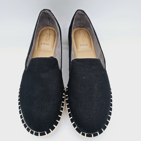 Joie Cara Black Canvas Jute Platform Slip-On Loafers - Picture 12 of 13